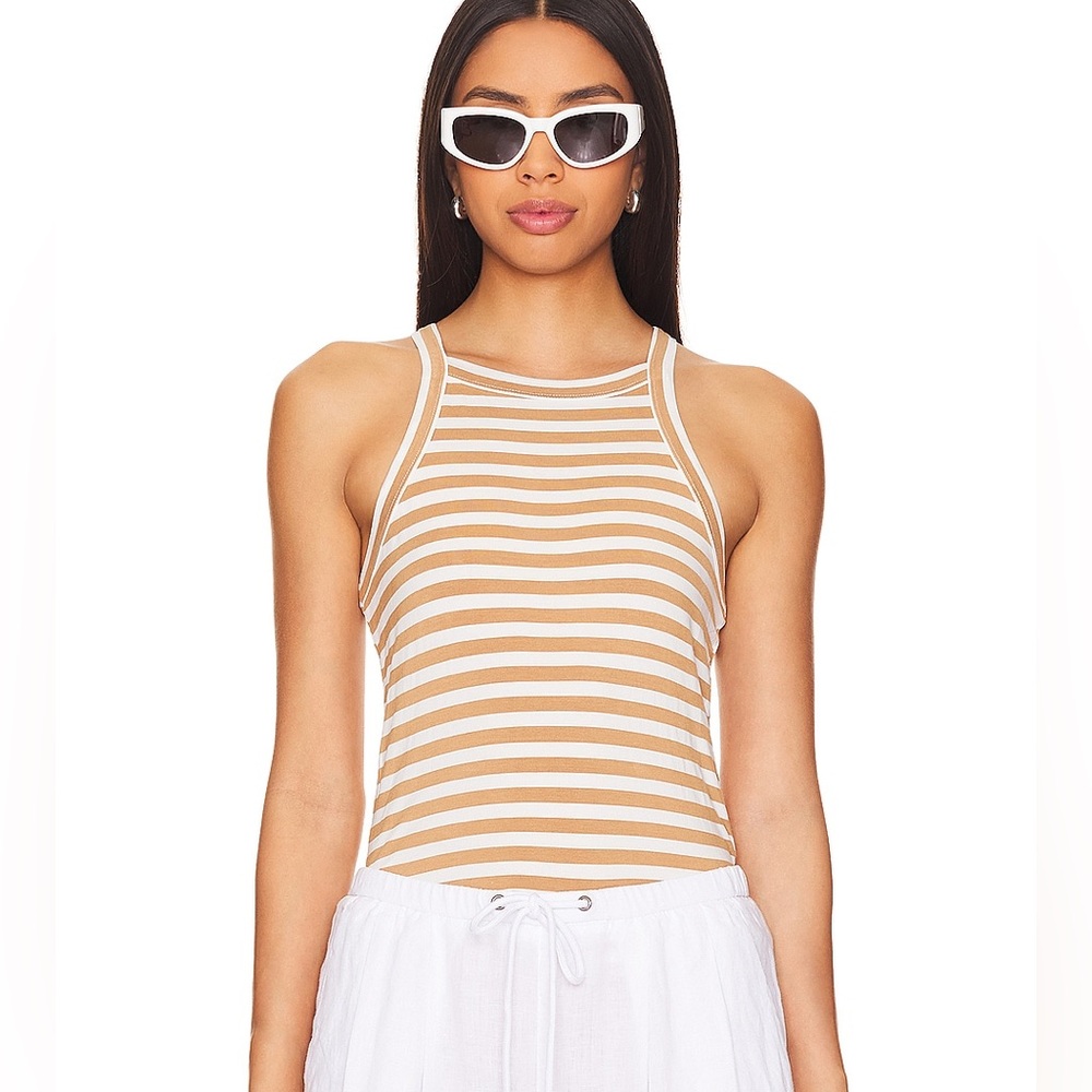 LNA NWT Caramel Striped Tank